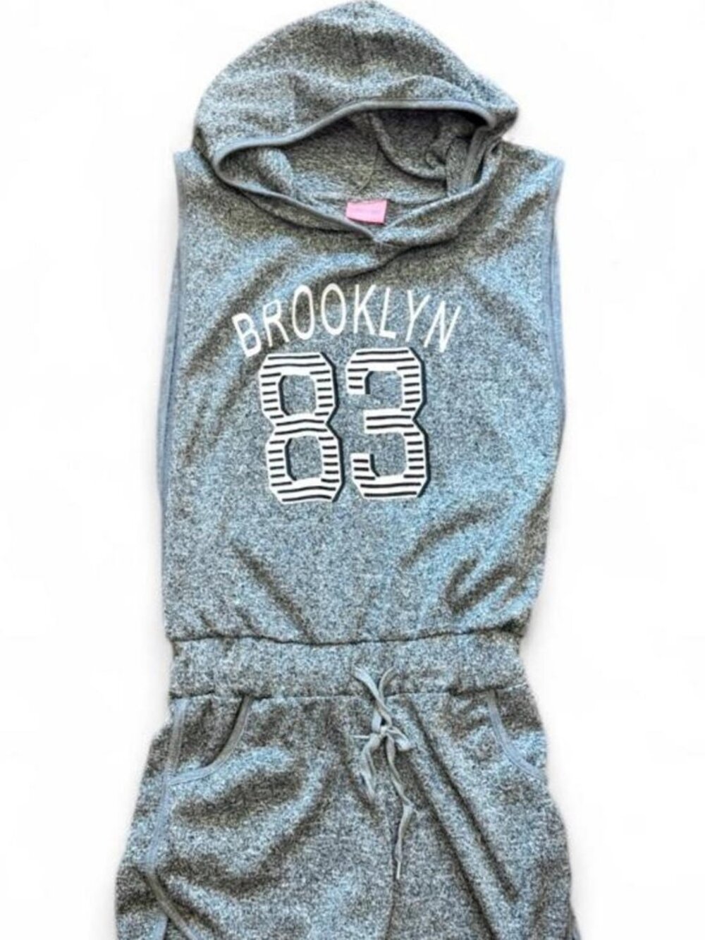 Gray Brooklyn 83 Hoodie Romper One Piece L